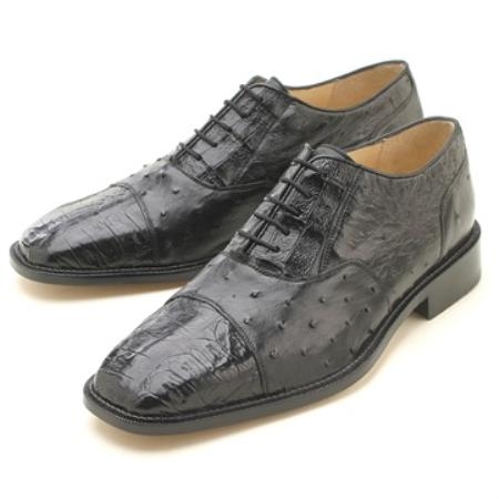 Black Ostrich Skin Shoes 3932.jpg