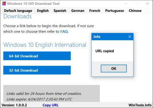 Windows 10 ISO Download Tool 1.0.0.3