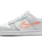 Dunk Low 3D Swoosh White Grey (GS) 0002