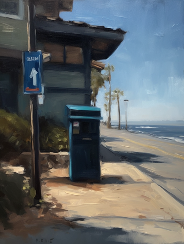 mhoydich acrylic painting of a mailbox stands next to a sidewal 933fc4ea c71c 439d 8e93 7d25375f318c.png