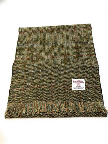 harris tweed scarf brown blue orange check made in scotland (2) 5166 p.jpg