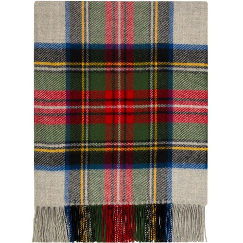 100 lambswool lochcarron border tartan blanket silver dress stewart brand new 7564 p.jpg
