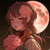 CaoVan a cute girl with a red rose behind a pink moon anime sty c2156dc3 7d44 4cf5 89d7 62f1d60cb1e2.png
