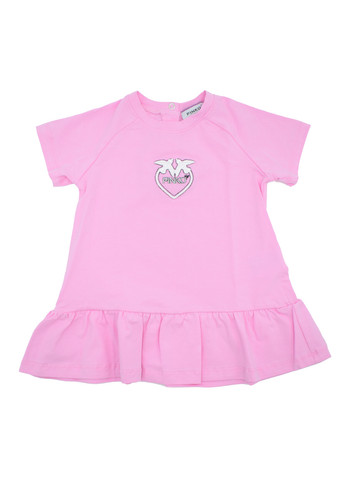 pinko up kids abito rosa cotone logo rondine bimba a.jpg