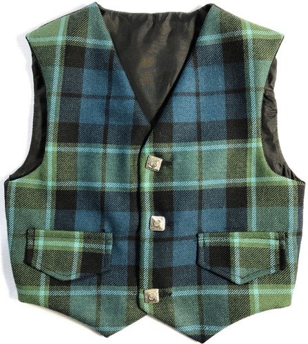 kids waistcoat green tartan 100 wool made in scotland brand new 4159 p.jpg
