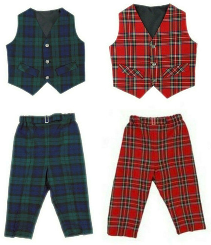 children s traditional scottish tartan whole set waistcoat and trousers new 359 p.jpg