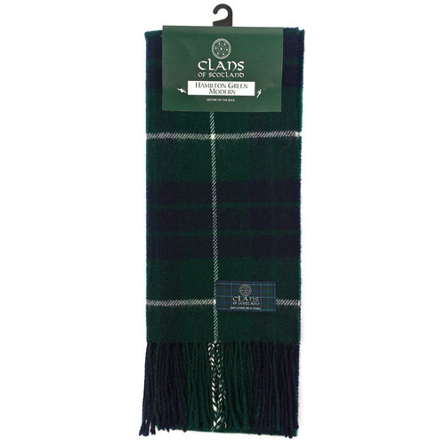 clans of scotland pure new wool scottish tartan scarf hamilton green 4383 p.jpg