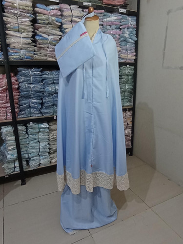 Real Pic KhadijahLabel Mukena Dewasa Premium Polos Renda Terbaru Ashima Aqua Blue.jpg