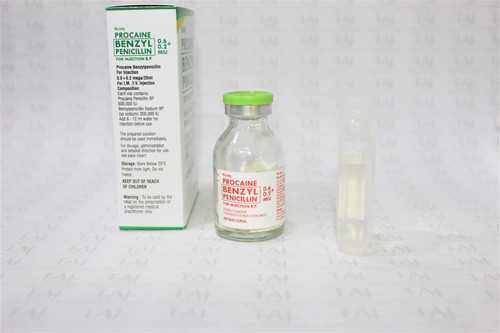 Procaine penicillin 600000 IU and Benzyl Penicillin 200000 IU Injection Distributors India.jpg