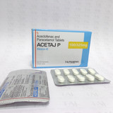 Aceclofenac And Paracetamol Tablets 100mg &amp; 325mg ACETAJ P (2)