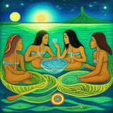 solar night lunar radiance dolphinpeople monkeypeople detailed sketch musical sacred e