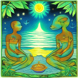 solar night lunar radiance dolphinpeople monkeypeople detailed sketch musical sacred o