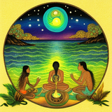 solar night lunar radiance dolphinpeople monkeypeople detailed sketch musical sacred d