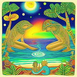 solar night lunar radiance dolphinpeople monkeypeople detailed sketch musical sacred r