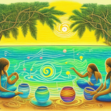 ayahuasca seashore diptych people zi