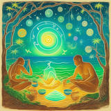 ayahuasca seashore diptych people zt