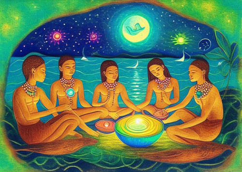 ayahuasca seashore diptych people zj.png