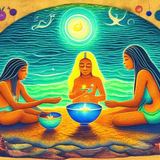 ayahuasca seashore diptych people zo