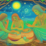 ayahuasca seashore diptych people za