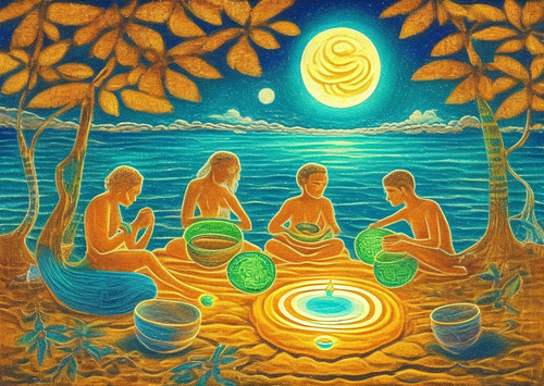 ayahuasca seashore diptych people zk.png