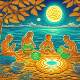 ayahuasca seashore diptych people zk