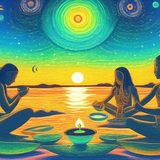 ayahuasca seashore diptych people v