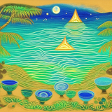 ayahuasca seashore diptych people k