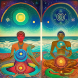 ayahuasca seashore diptych people a93