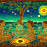 ayahuasca seashore diptych people r