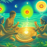 ayahuasca seashore diptych people u