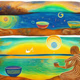 ayahuasca seashore diptych people b