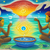 ayahuasca seashore diptych people j