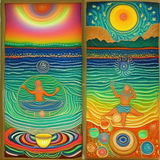 ayahuasca seashore diptych people a91