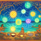 ayahuasca seashore diptych people h