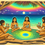 ayahuasca seashore diptych people w