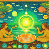 ayahuasca seashore diptych people m