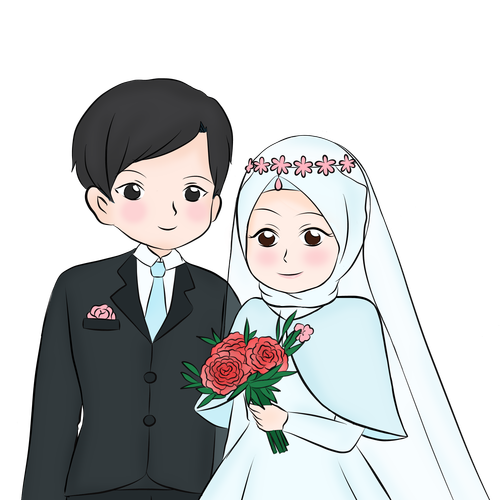 —Pngtree—indonesian muslim couple wedding illustration 5824582.png