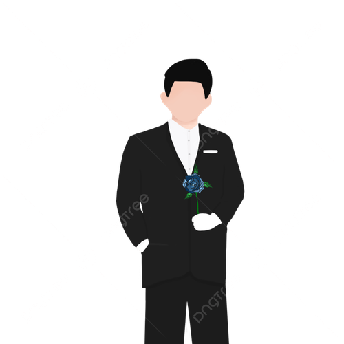 pngtree men wedding outfits holding flower illustration art png image 8056713.png