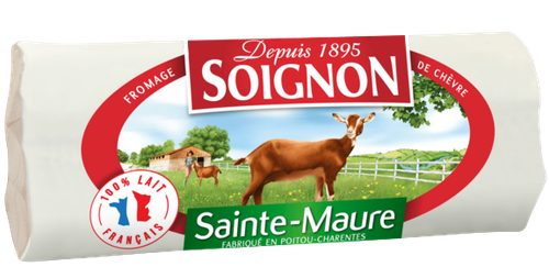 Buche de chevre buche sainte maure lait francais 200g soignon hd crop 6346c565ee139 removebg preview.png