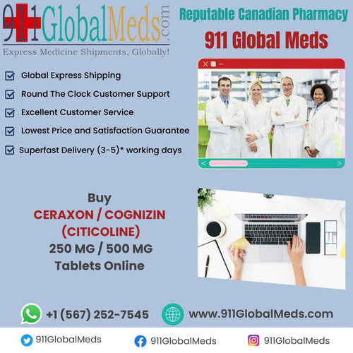 https://www.911globalmeds.com/buy-citicoline-ceraxon-cognizin-difosfocin-online - Purchase CERAXON / COGNIZIN / DIFOSFOCIN / Citicoline medicines with assurance from 911GlobalMeds.com, a trustworthy Canadian Drugstore. Our trustworthy service offers a wide range of quality medicines. Enjoy peace of mind knowing you're receiving safe and reliable medicines. Your health is our priority. Explore our selection and experience top-notch customer care.

Find Other medications information like –

Eucrisa ointment cost @ https://www.911globalmeds.com/buy-crisaborole-premarin-prempro-online