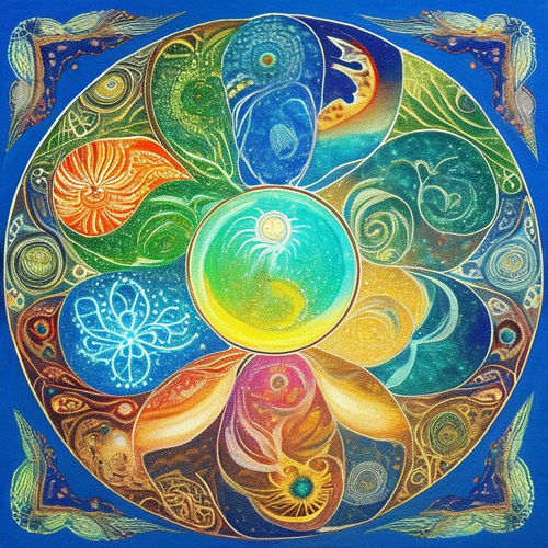 ayahuasca seashore acacia nilotica psychic spirit people drinking from bowls translucent paint splas.png