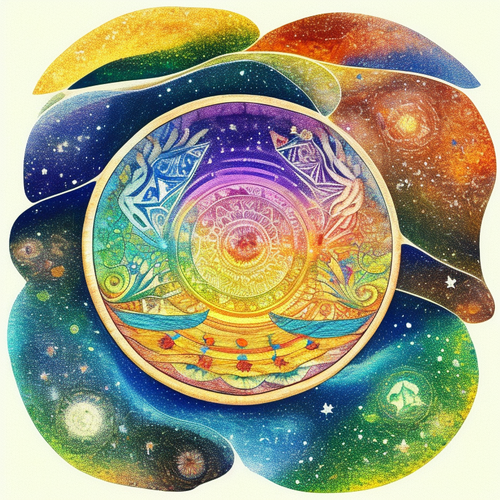 ayahuasca seashore acacia nilotica psychic spirit people drinking from bowls translucent paint splas.png
