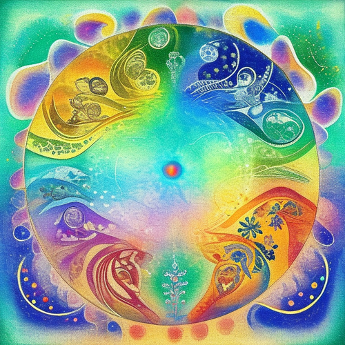 ayahuasca seashore acacia nilotica psychic spirit people drinking from bowls translucent paint splas.png