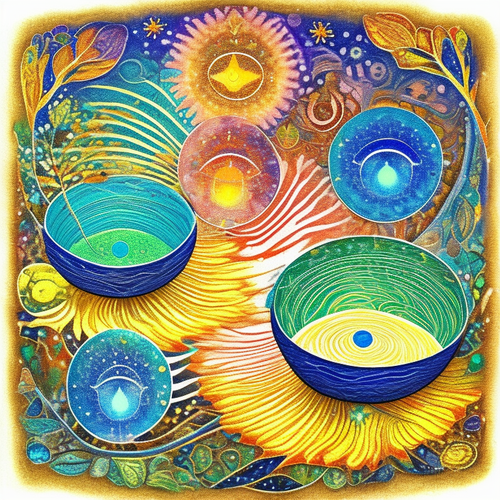ayahuasca seashore acacia nilotica psychic spirit people drinking from bowls translucent paint splas.png