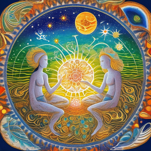 ayahuasca seashore acacia nilotica psychic spirit people drinking from bowls translucent paint splas.png