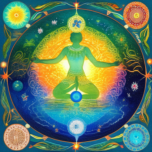 ayahuasca seashore acacia nilotica psychic spirit people drinking from bowls translucent paint splas.png