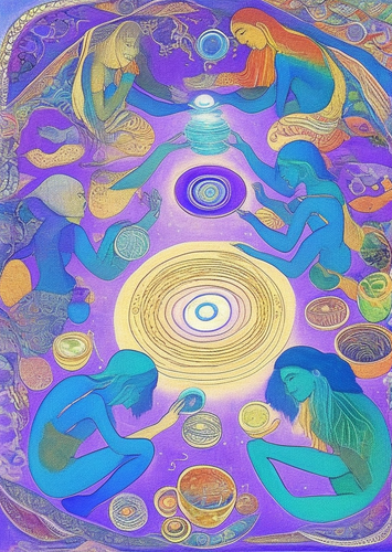 anew anew anew psychic spirit people drinking from bowls acacia nilotica innerspace detailed sketch .png