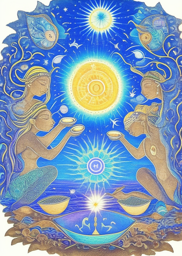 anew anew anew psychic spirit people drinking from bowls acacia nilotica innerspace detailed sketch .png