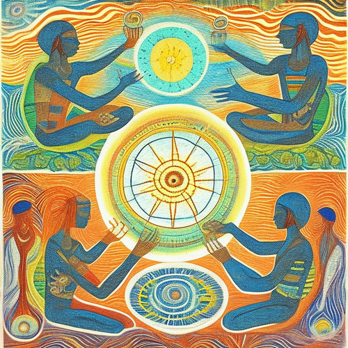 anew anew psychic spirit people drinking from bowls acacia nilotica innerspace detailed sketch music.png