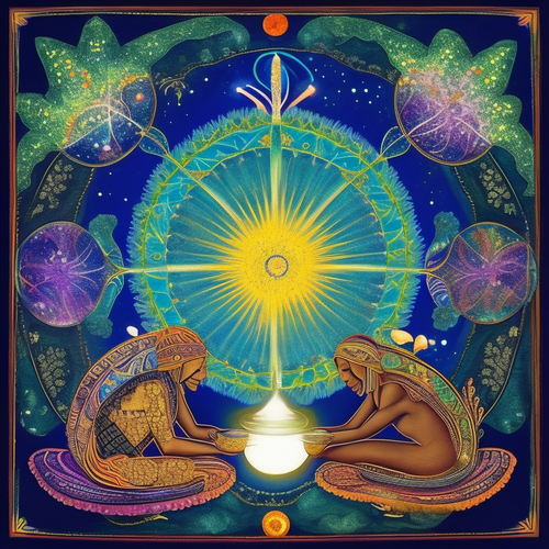 anew anew psychic spirit people drinking from bowls acacia nilotica innerspace detailed sketch music.png